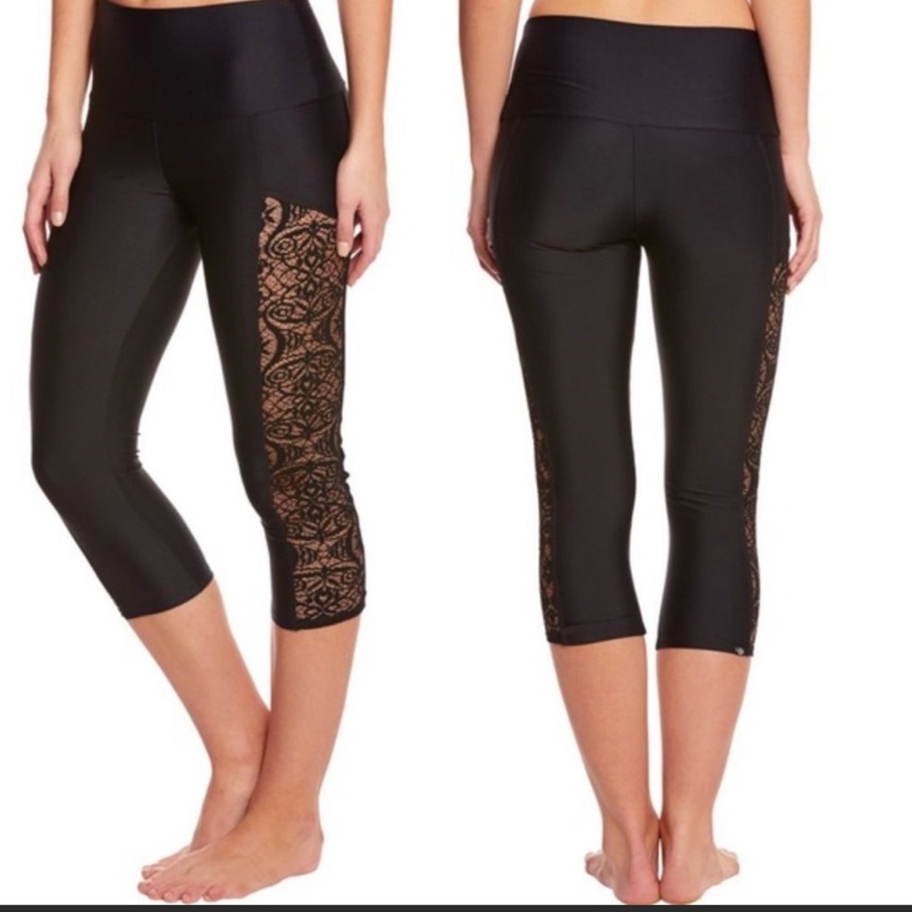 Euc onzie lace inset black legging xs